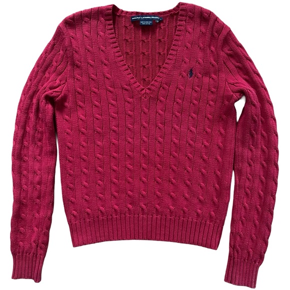 Ralph Lauren Sweaters - Ralph Lauren Women's Red Cable Knit Sweater